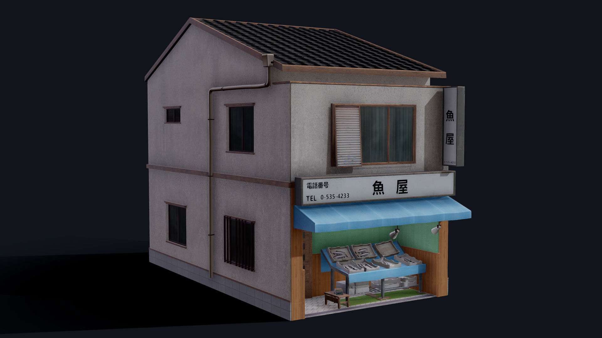 Tokyo Fishmonger Low-poly 3D model_12