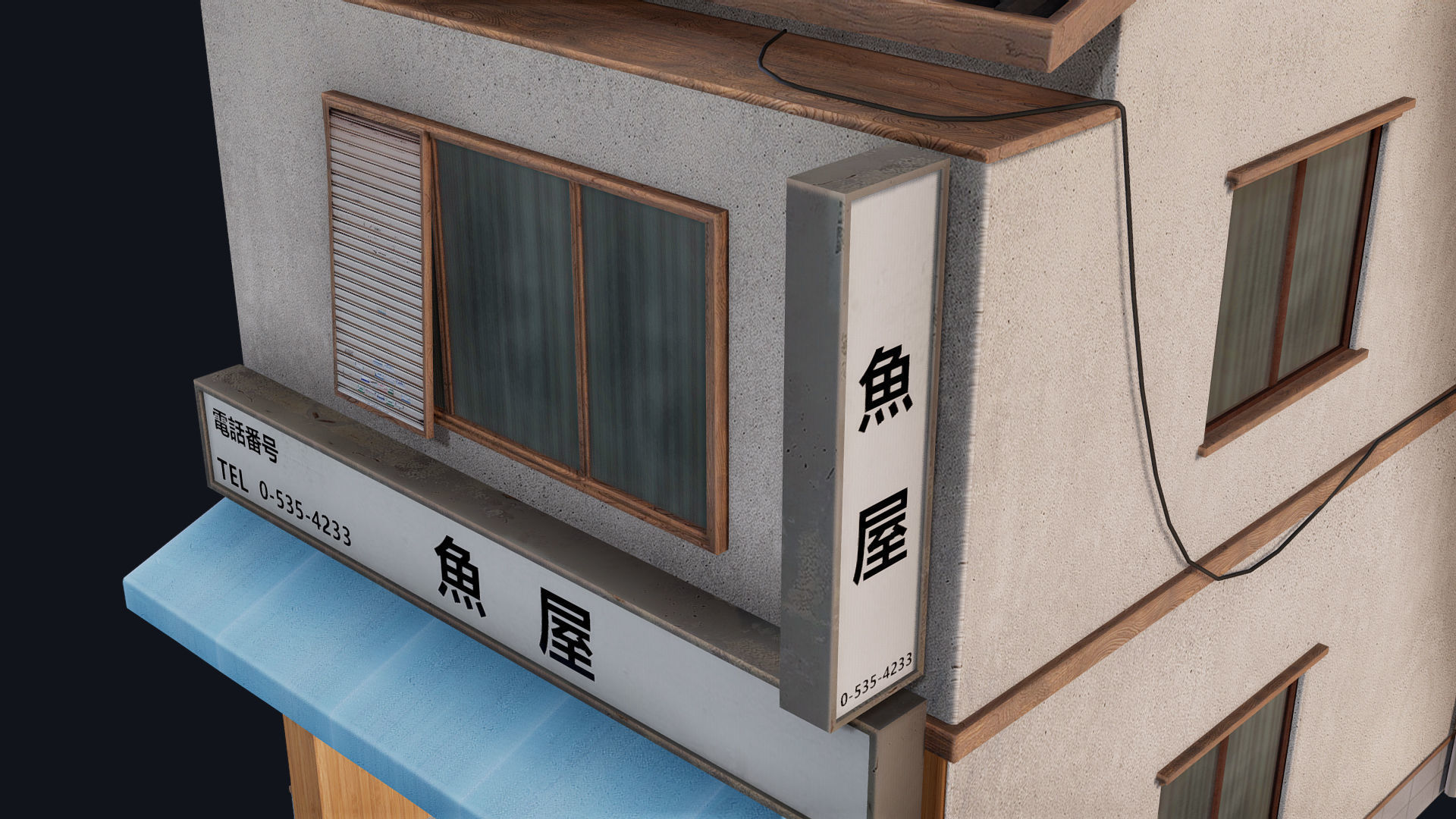 Tokyo Fishmonger Low-poly 3D model_1