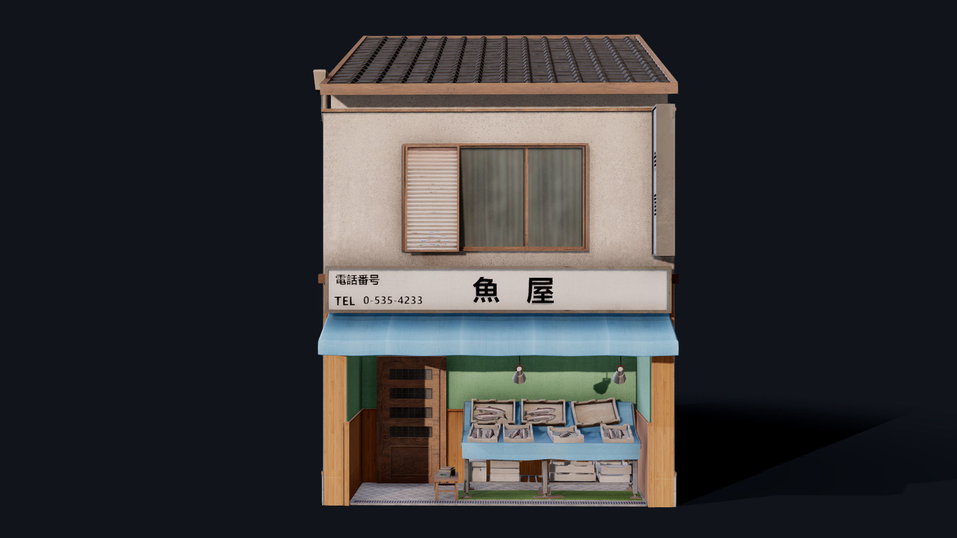 Tokyo Fishmonger Low-poly 3D model_8