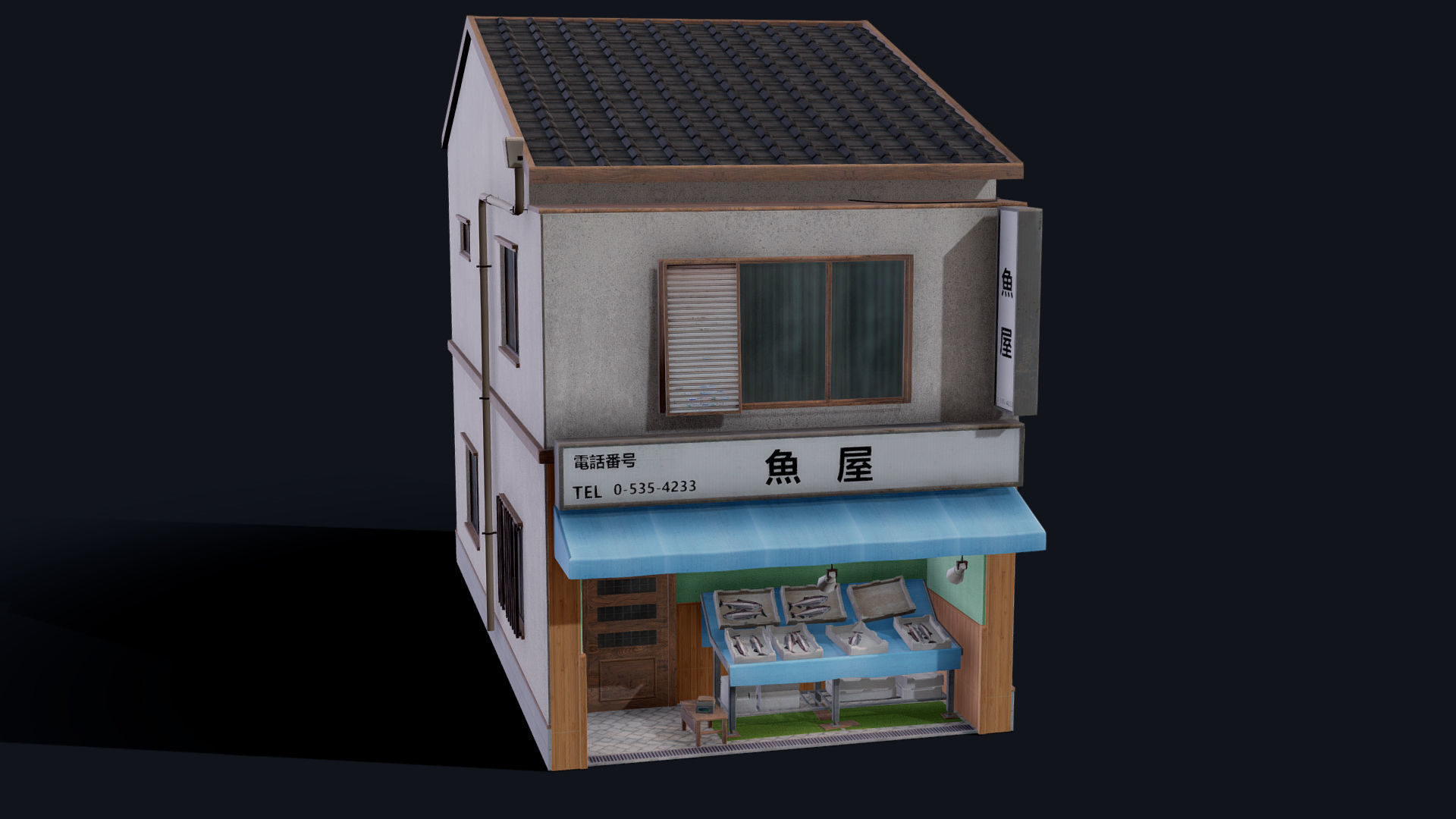 Tokyo Fishmonger Low-poly 3D model_14