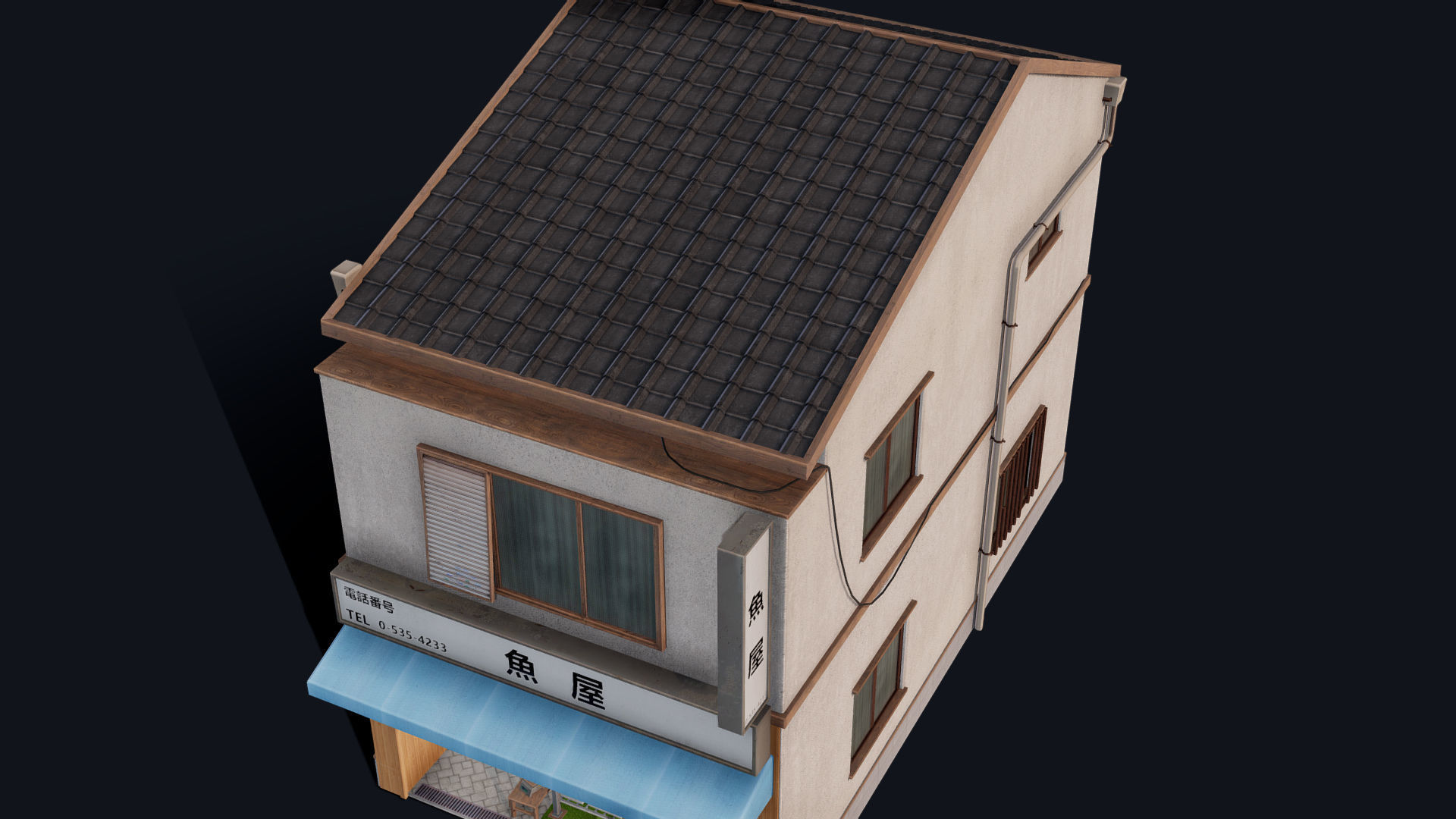 Tokyo Fishmonger Low-poly 3D model_7
