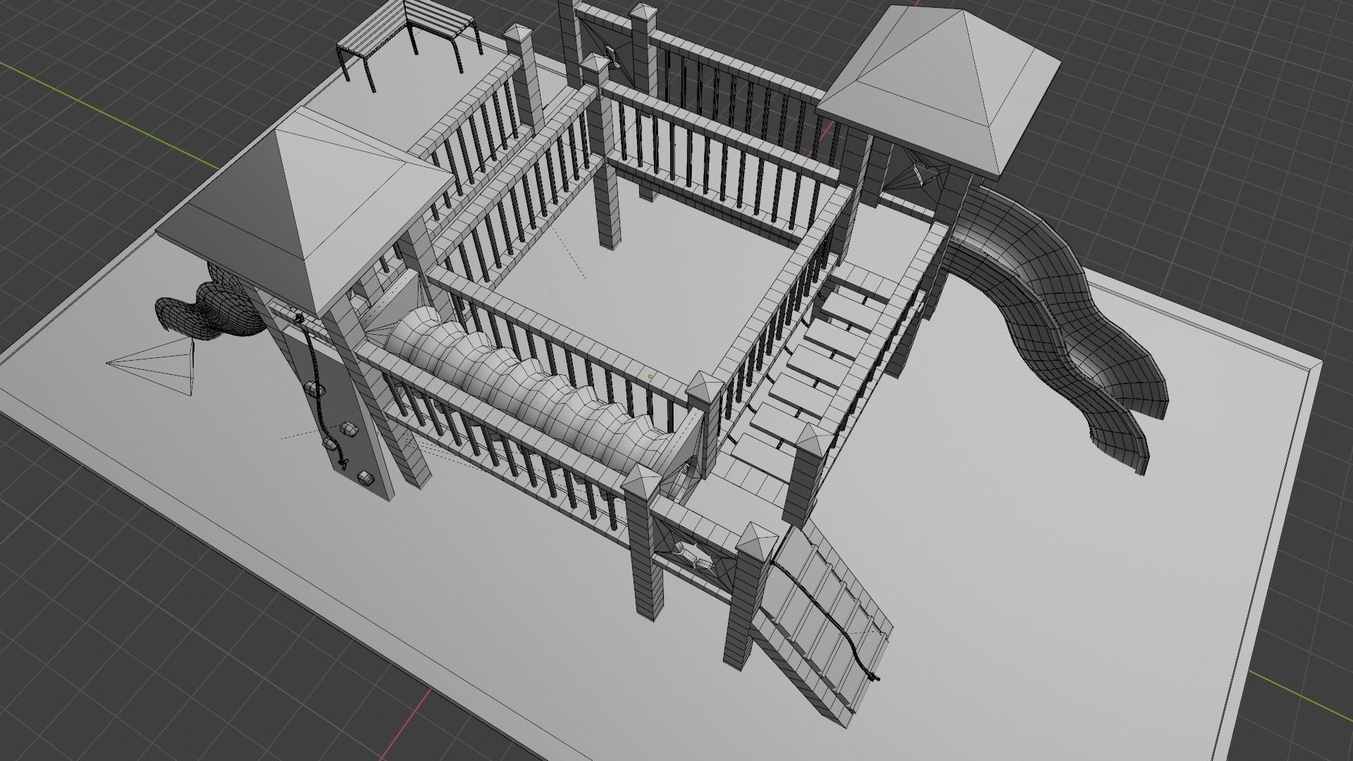 Child playground lowpoly Low-poly 3D model_11