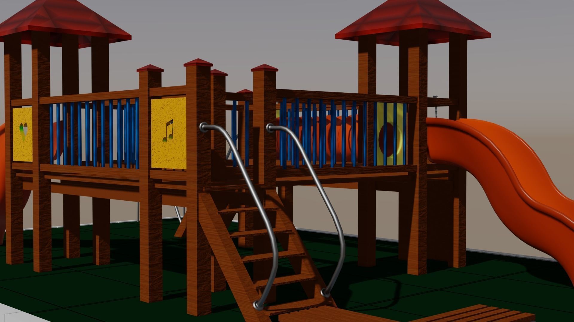 Child playground lowpoly Low-poly 3D model_7