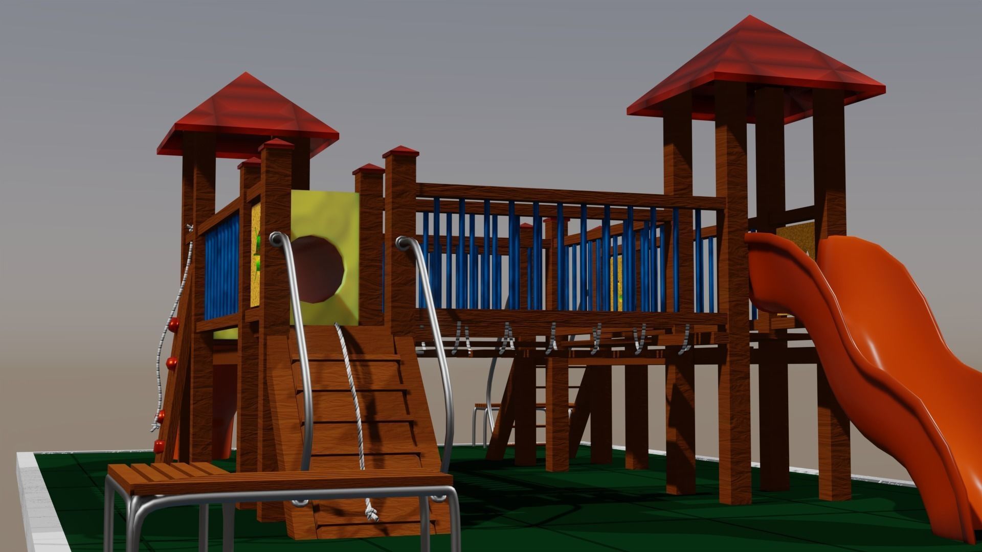 Child playground lowpoly Low-poly 3D model_5