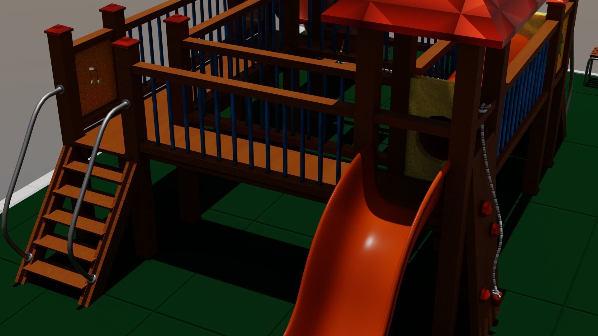 Child playground lowpoly Low-poly 3D model_3