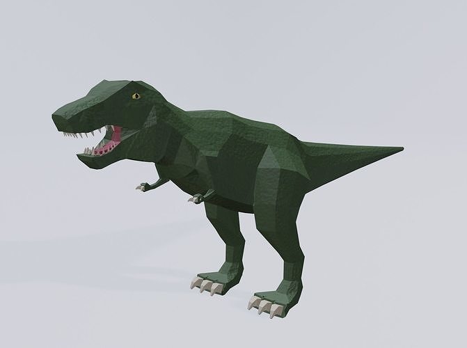 3d low poly T-Rex t - rex Free low-poly 3D model