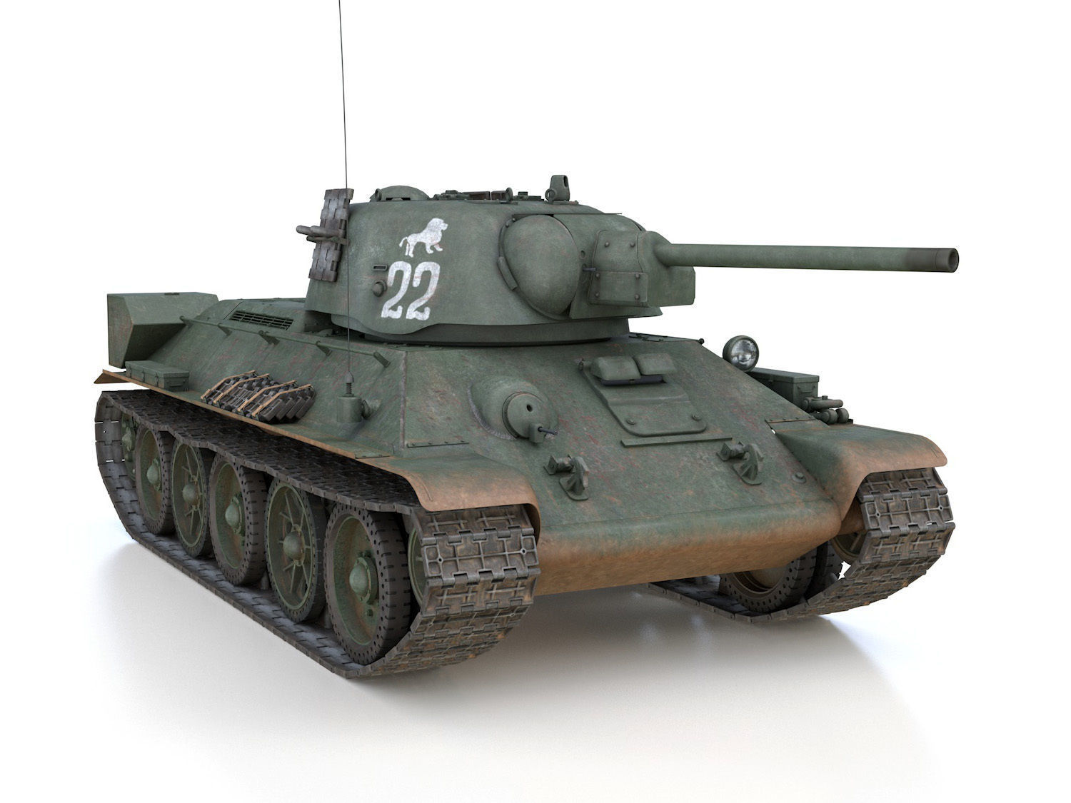T-34-76 UZTM- Model 1942 - Soviet tank - 22 3D model_8