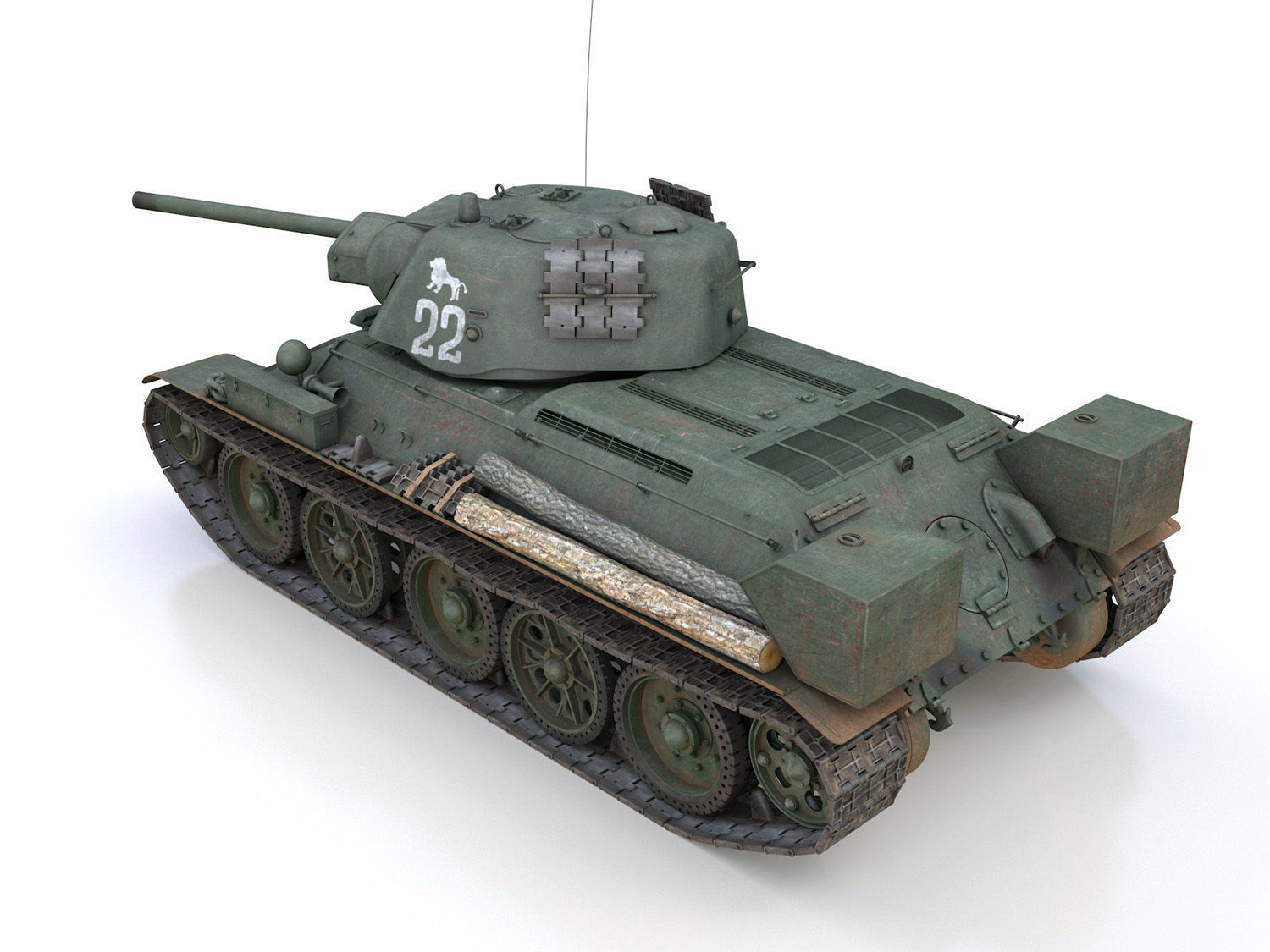 T-34-76 UZTM- Model 1942 - Soviet tank - 22 3D model_4