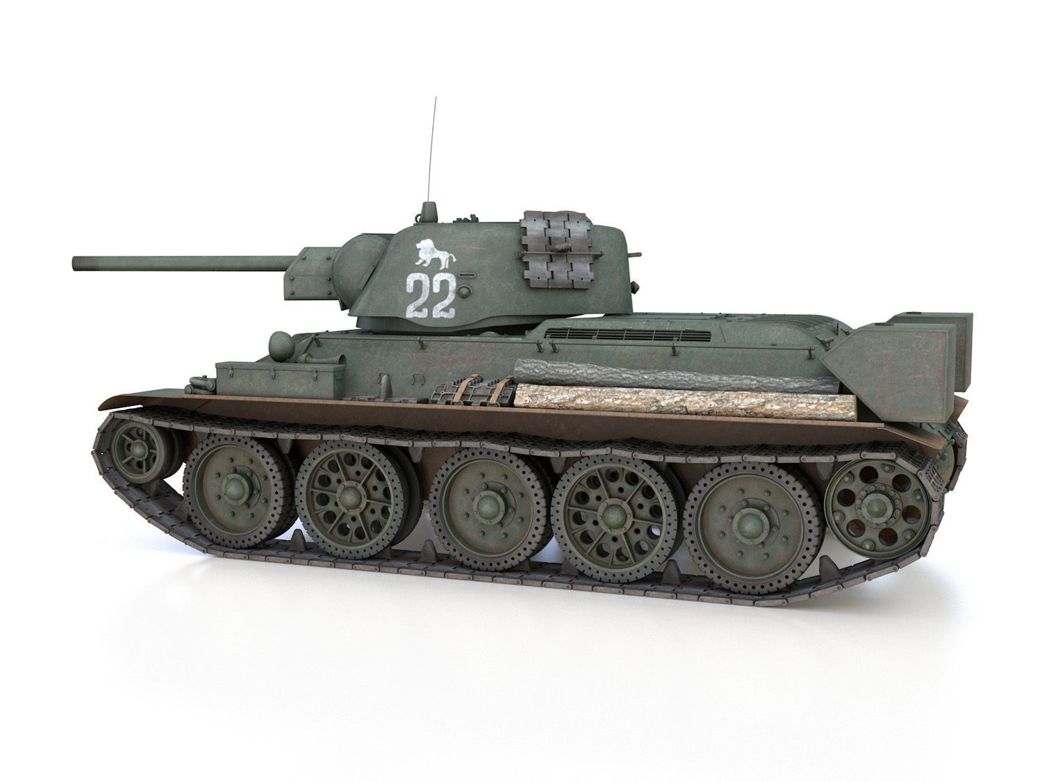T-34-76 UZTM- Model 1942 - Soviet tank - 22 3D model_3