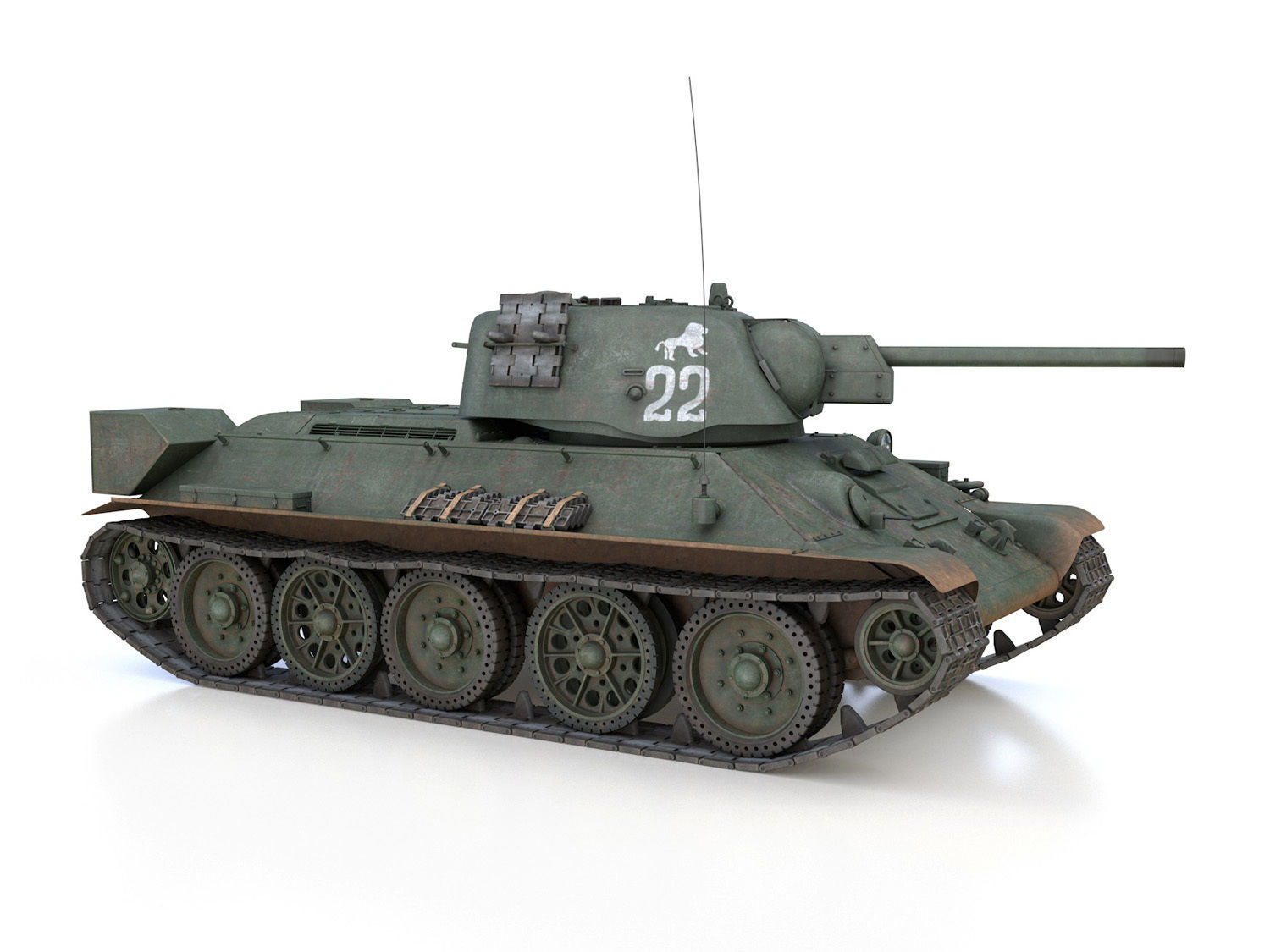 T-34-76 UZTM- Model 1942 - Soviet tank - 22 3D model_7