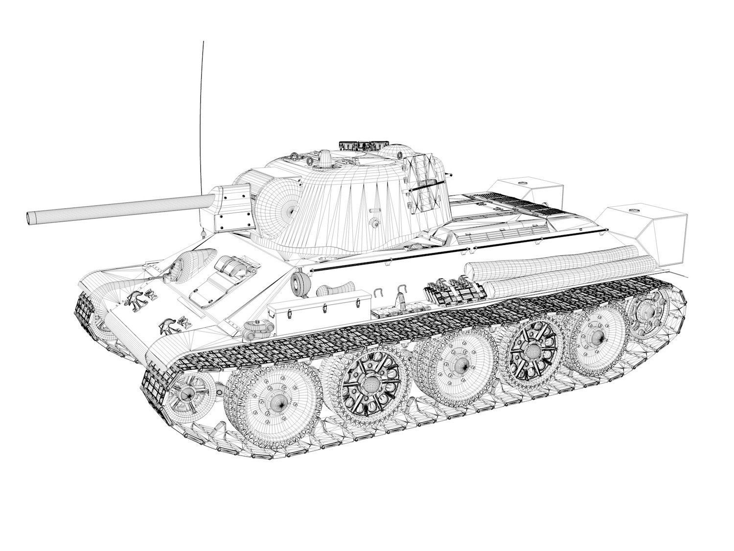 T-34-76 UZTM- Model 1942 - Soviet tank - 22 3D model_12