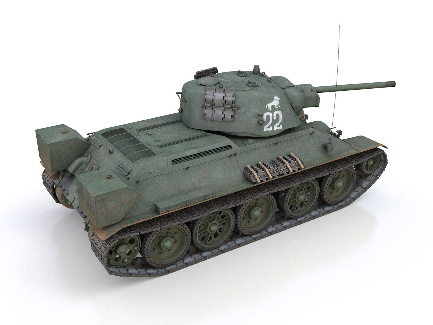 T-34-76 UZTM- Model 1942 - Soviet tank - 22 3D model_6