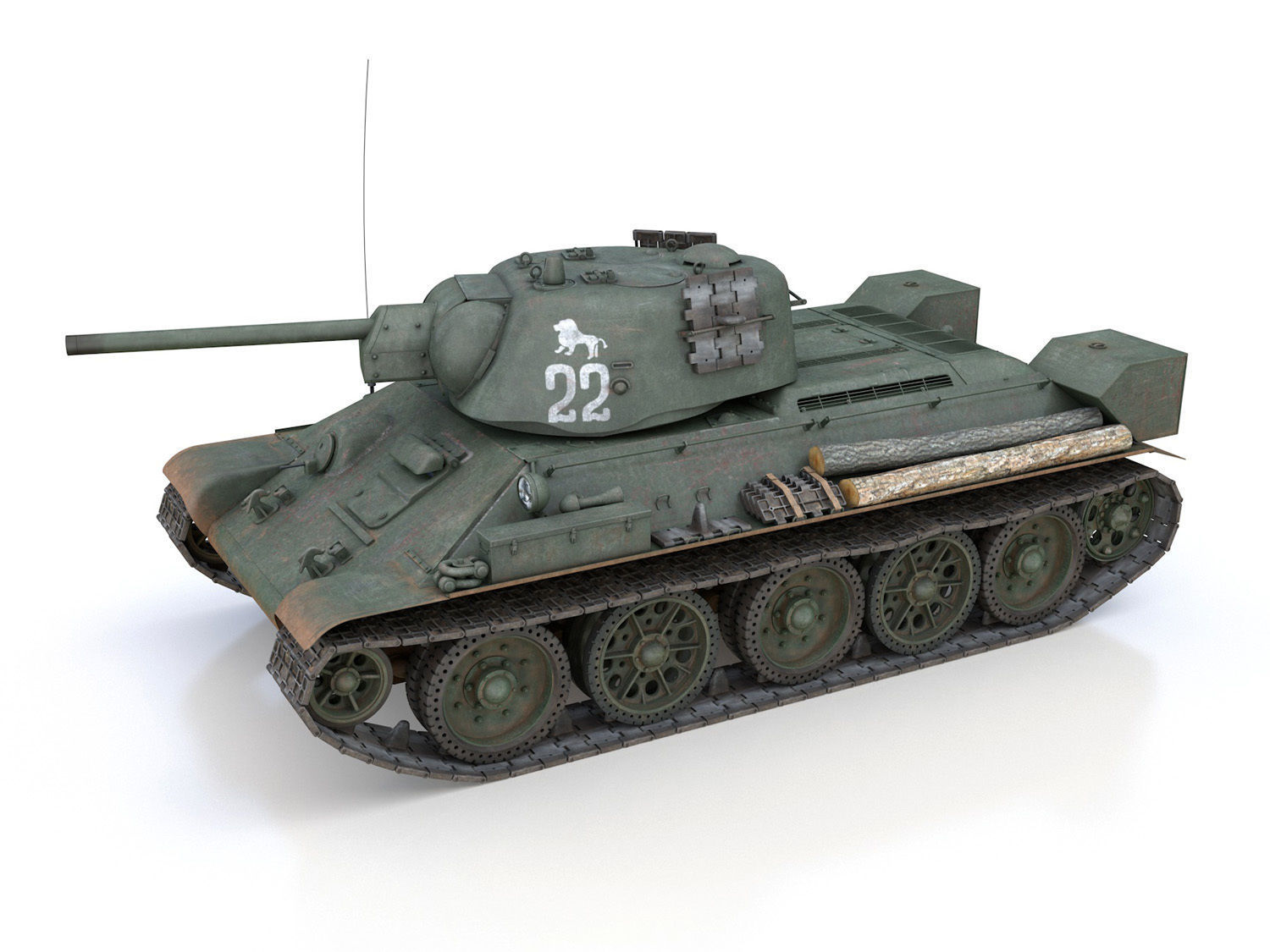 T-34-76 UZTM- Model 1942 - Soviet tank - 22 3D model_2