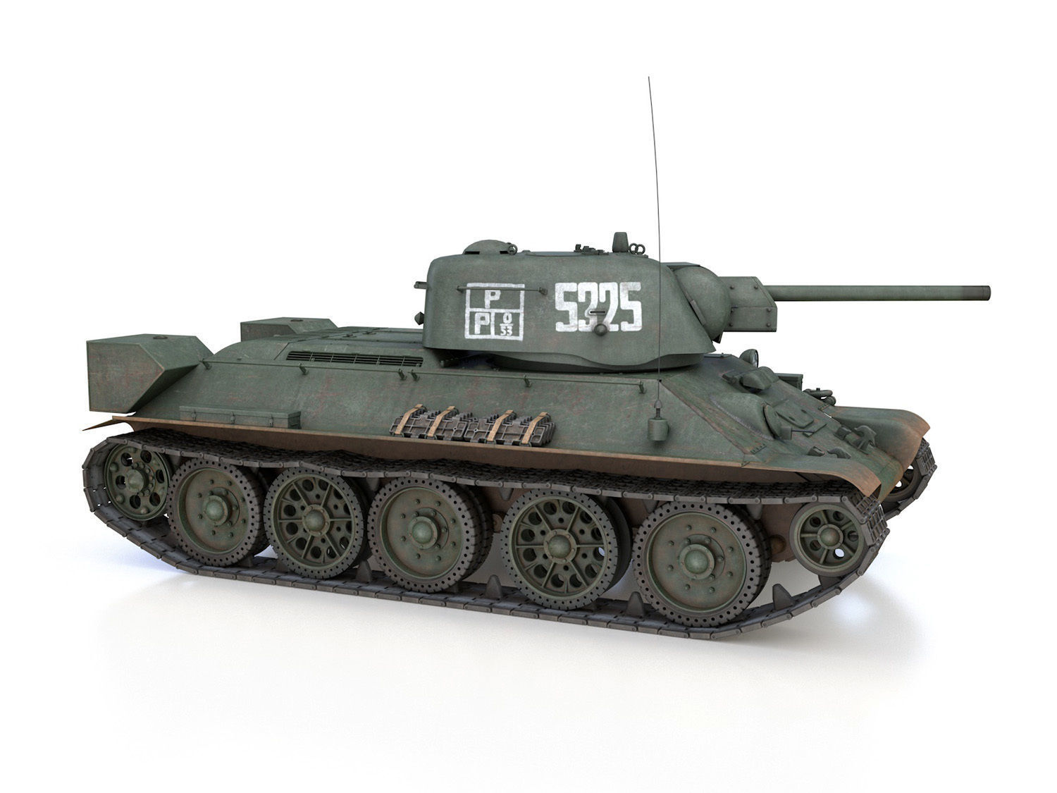 T-34-76 UZTM- Model 1942 - Soviet tank - 5325 3D model_7