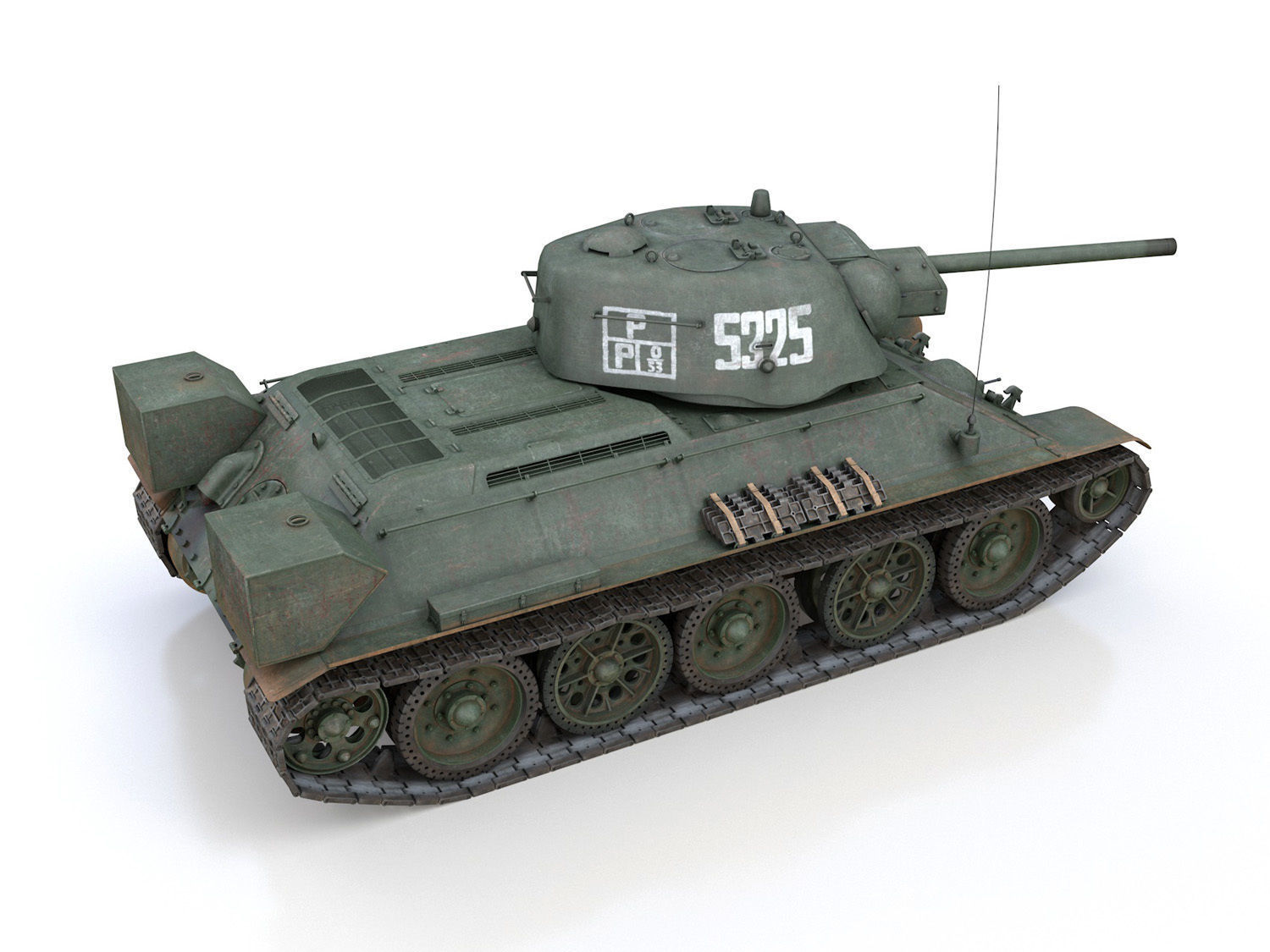 T-34-76 UZTM- Model 1942 - Soviet tank - 5325 3D model_6