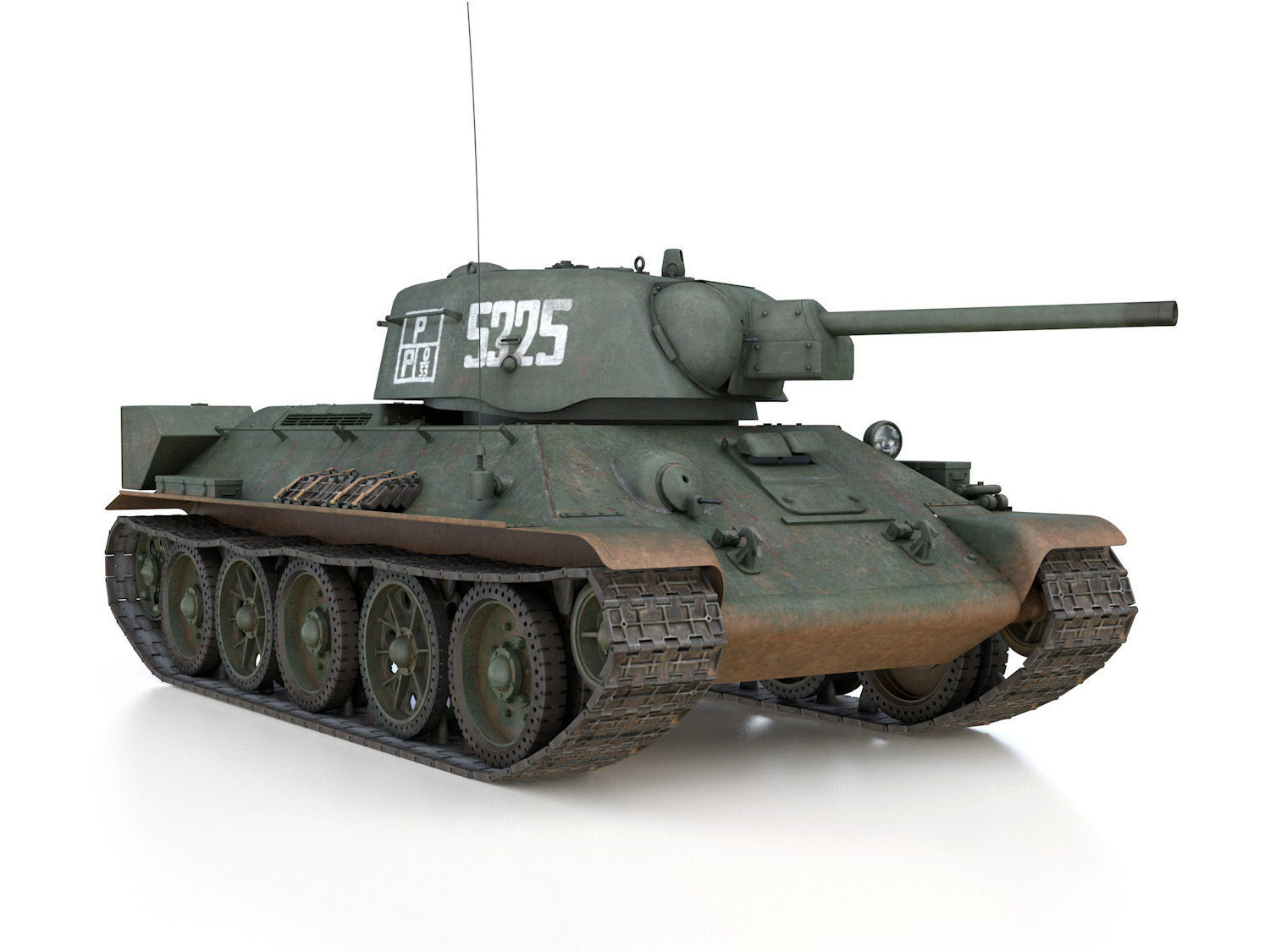 T-34-76 UZTM- Model 1942 - Soviet tank - 5325 3D model_8
