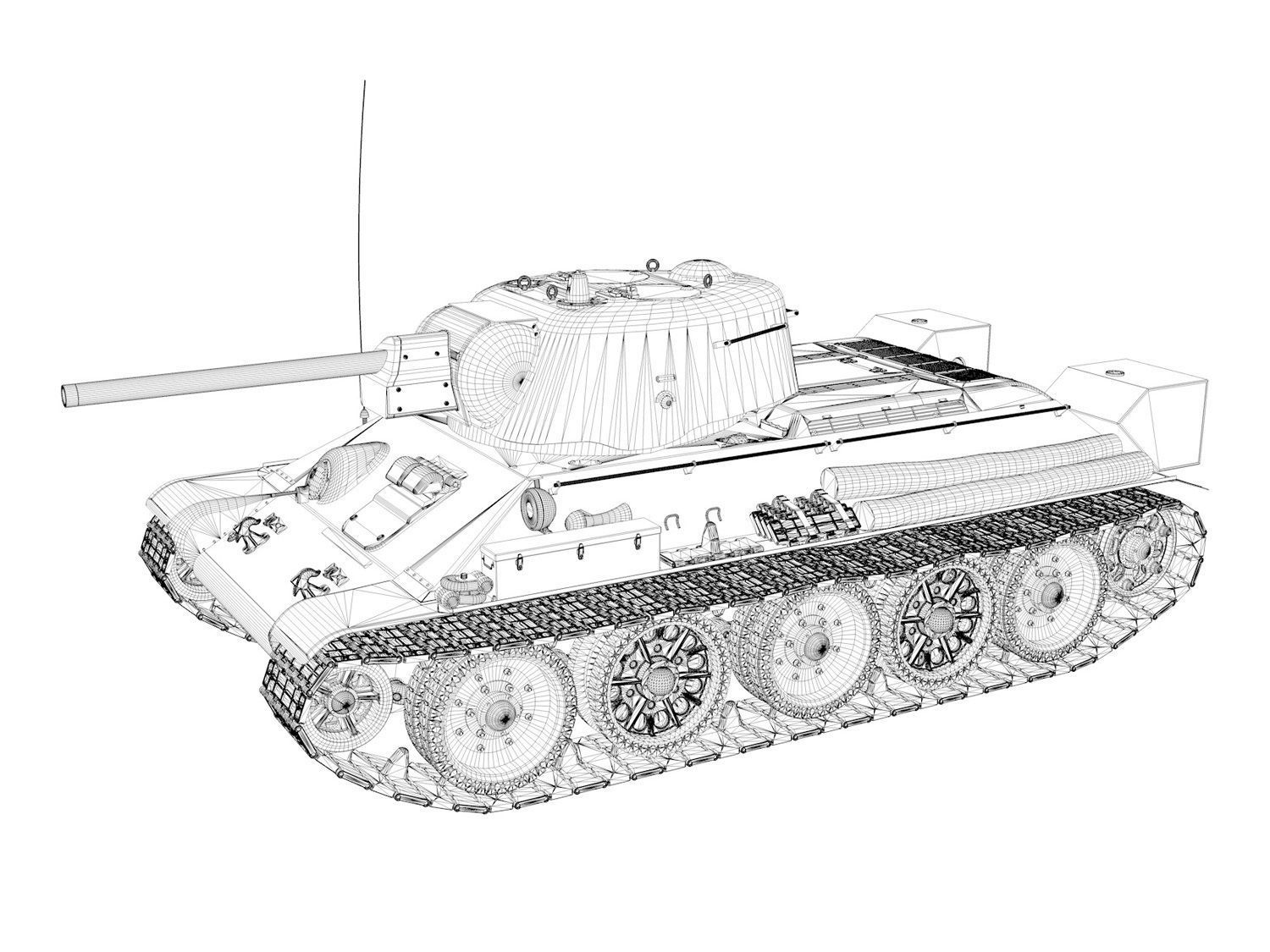 T-34-76 UZTM- Model 1942 - Soviet tank - 5325 3D model_12