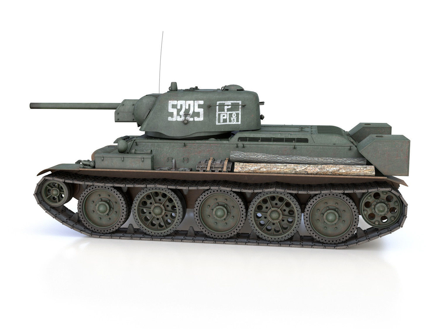 T-34-76 UZTM- Model 1942 - Soviet tank - 5325 3D model_3
