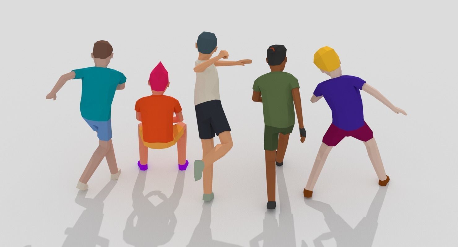 Male Pack 02 Low-poly 3D model_3