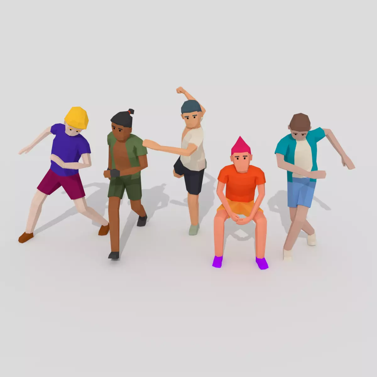 Male Pack 02 Low-poly 3D model_0