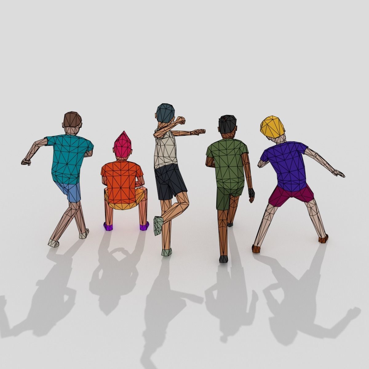 Male Pack 02 Low-poly 3D model_4