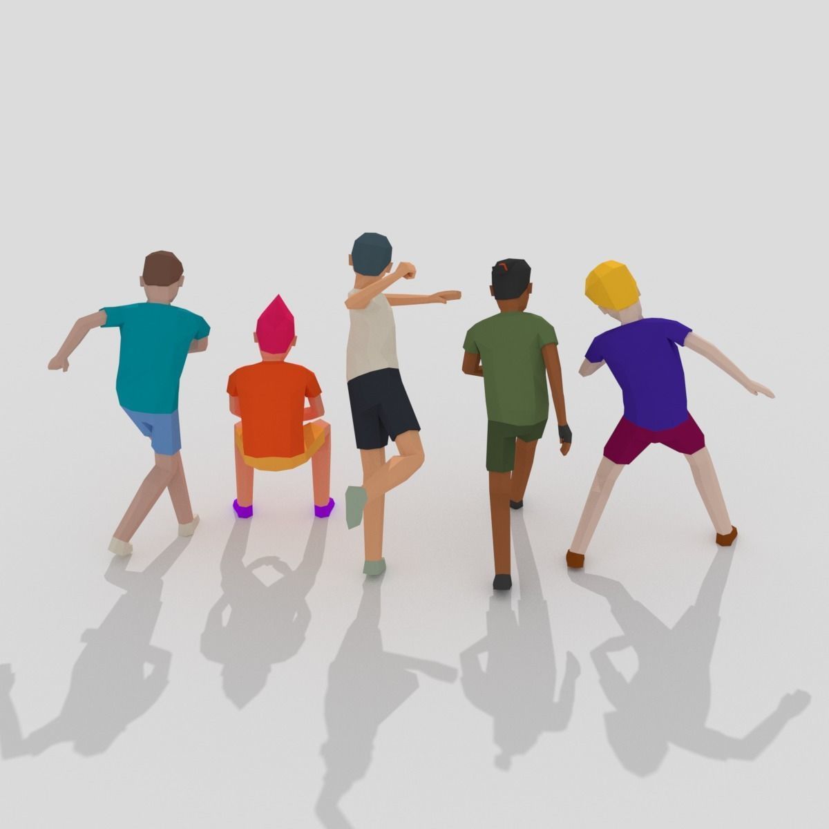 Male Pack 02 Low-poly 3D model_1