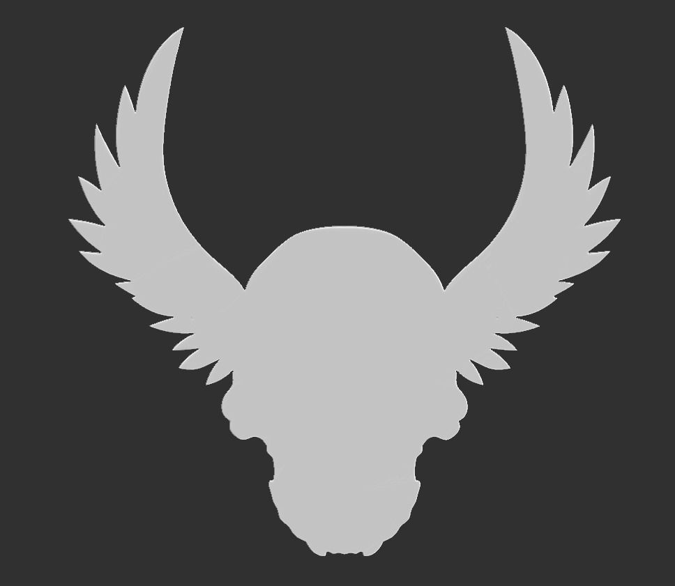 skull wings 3D print model_3