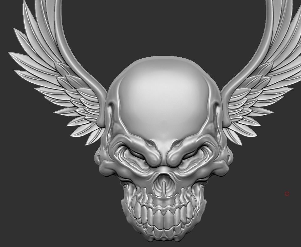 skull wings 3D print model_5