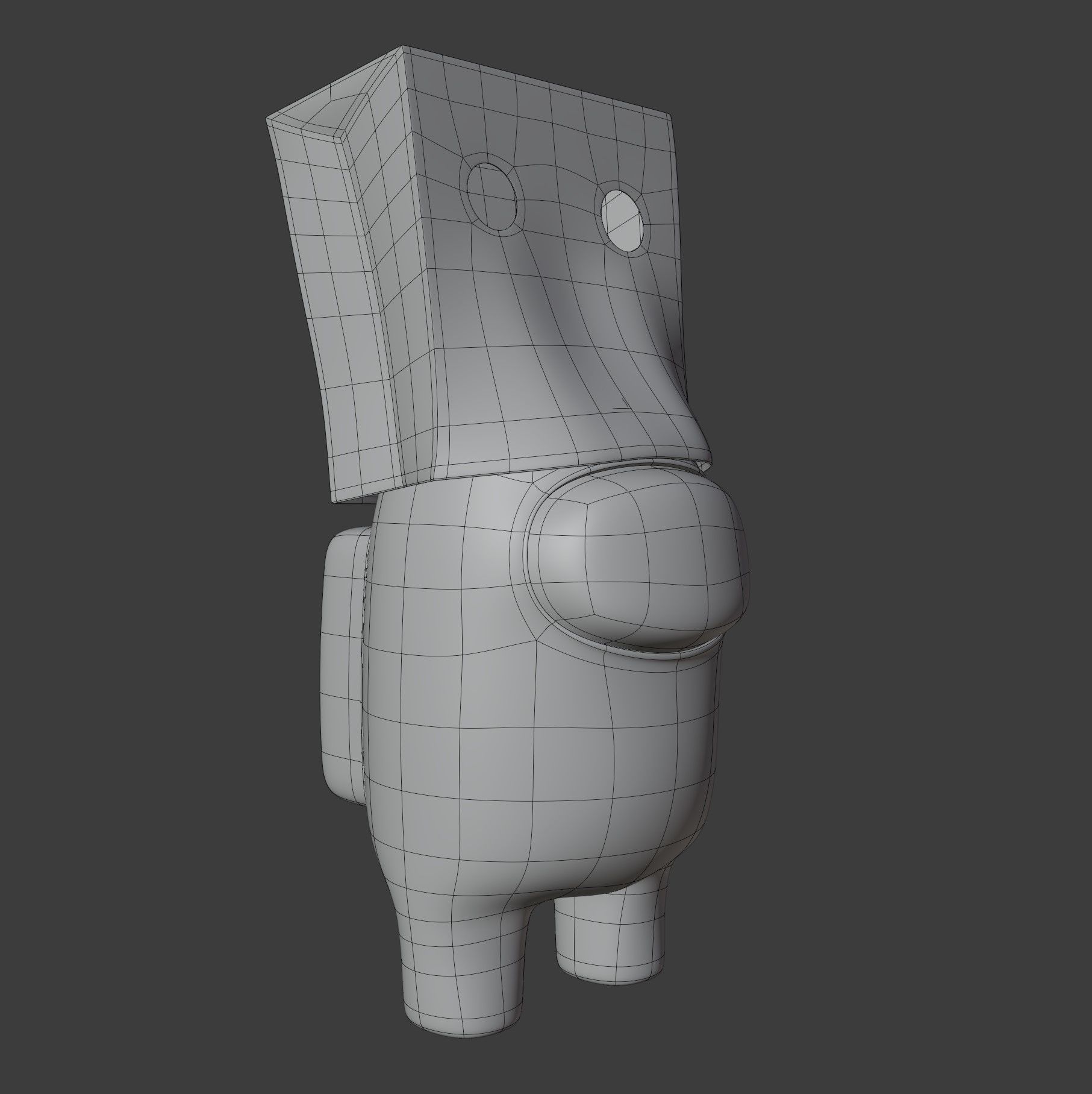Among Us Spooky Paper Bag Character 3D model_16