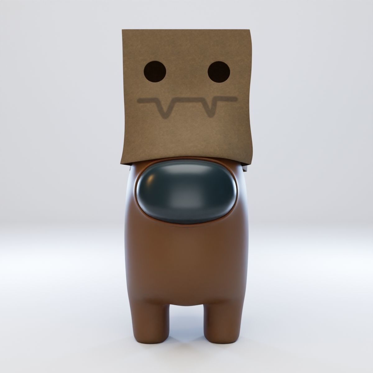 Among Us Spooky Paper Bag Character 3D model_1