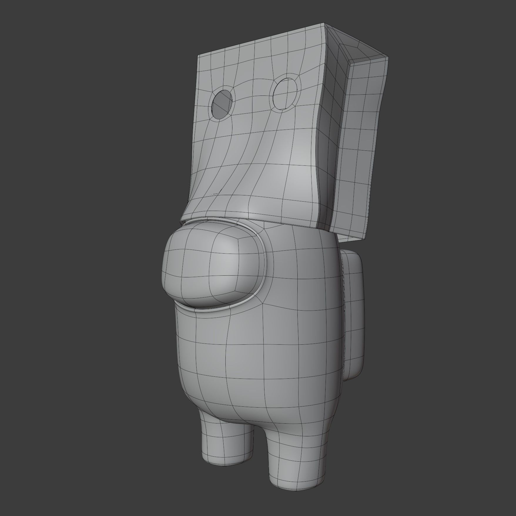 Among Us Spooky Paper Bag Character 3D model_10