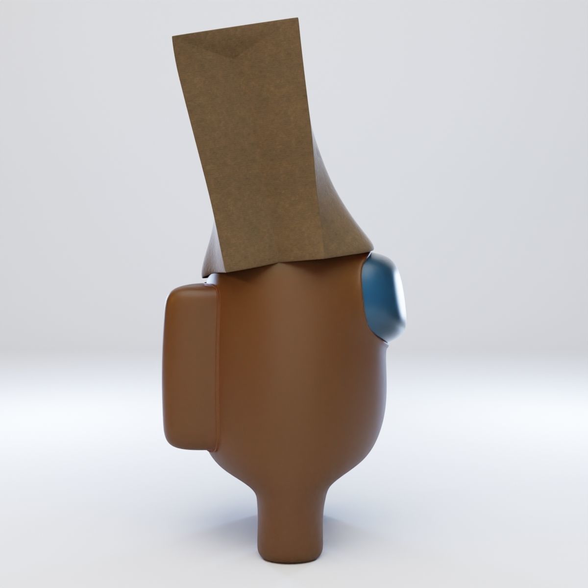 Among Us Spooky Paper Bag Character 3D model_7