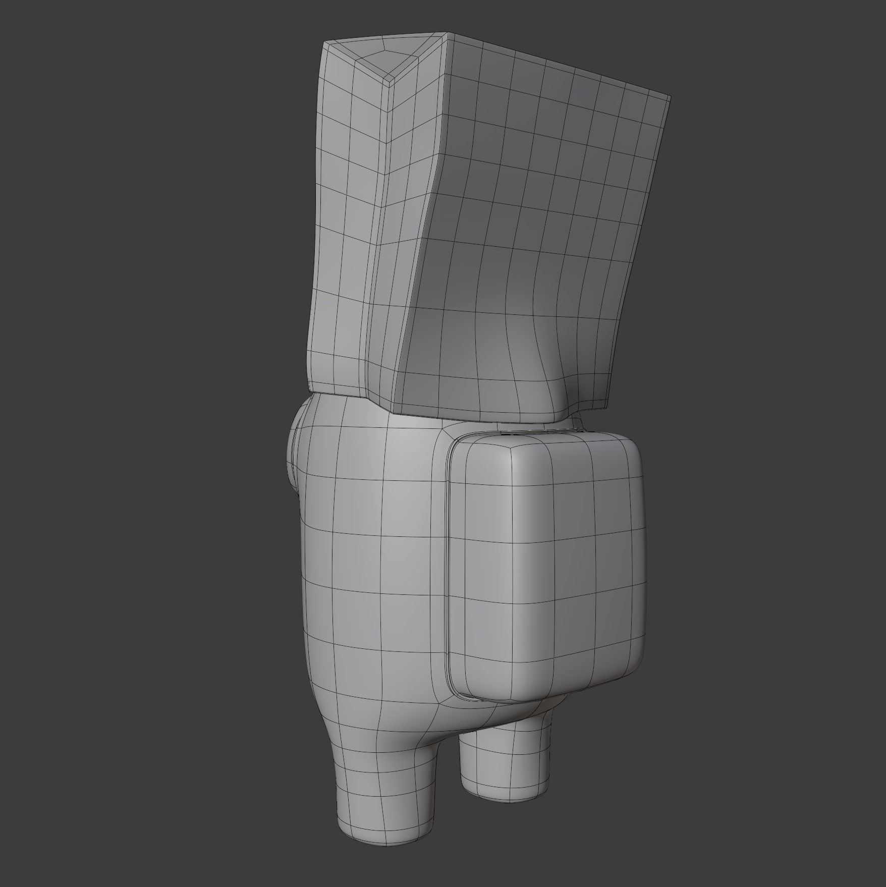 Among Us Spooky Paper Bag Character 3D model_12