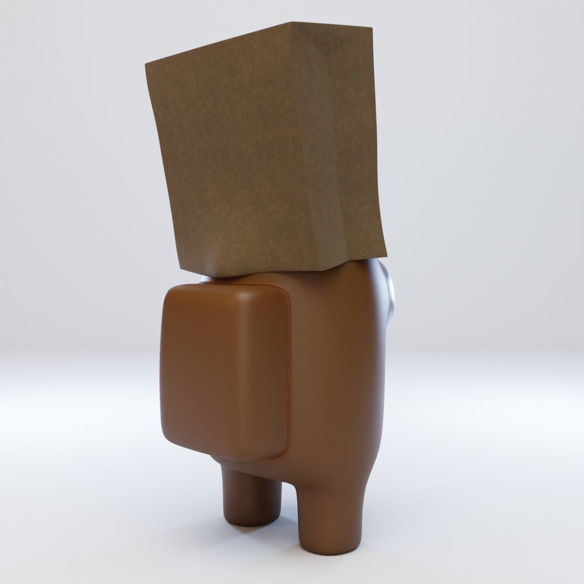 Among Us Spooky Paper Bag Character 3D model_6