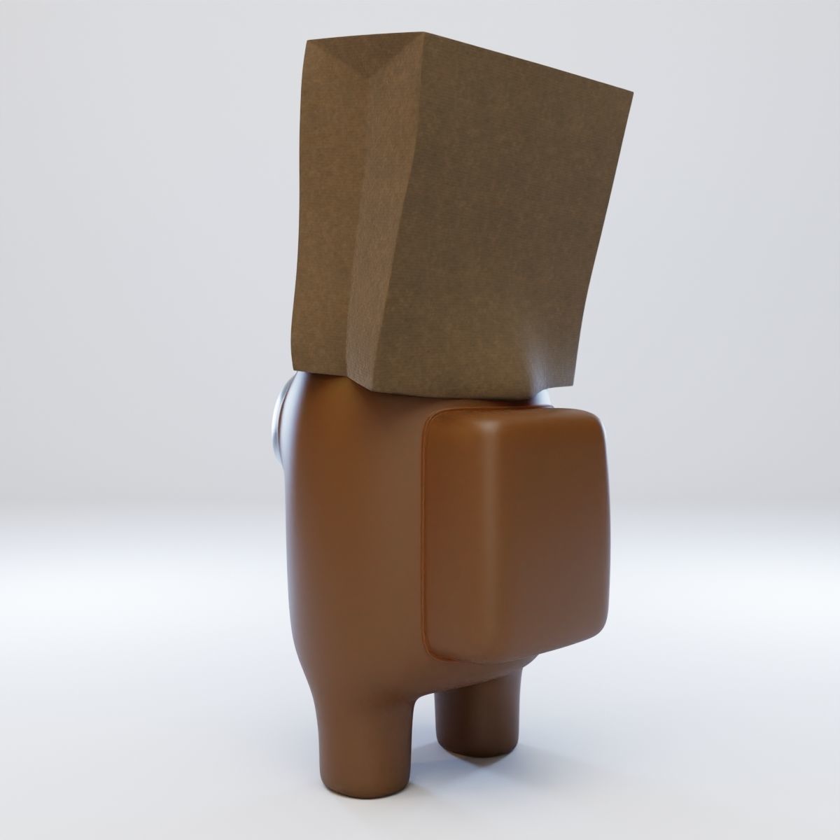 Among Us Spooky Paper Bag Character 3D model_4
