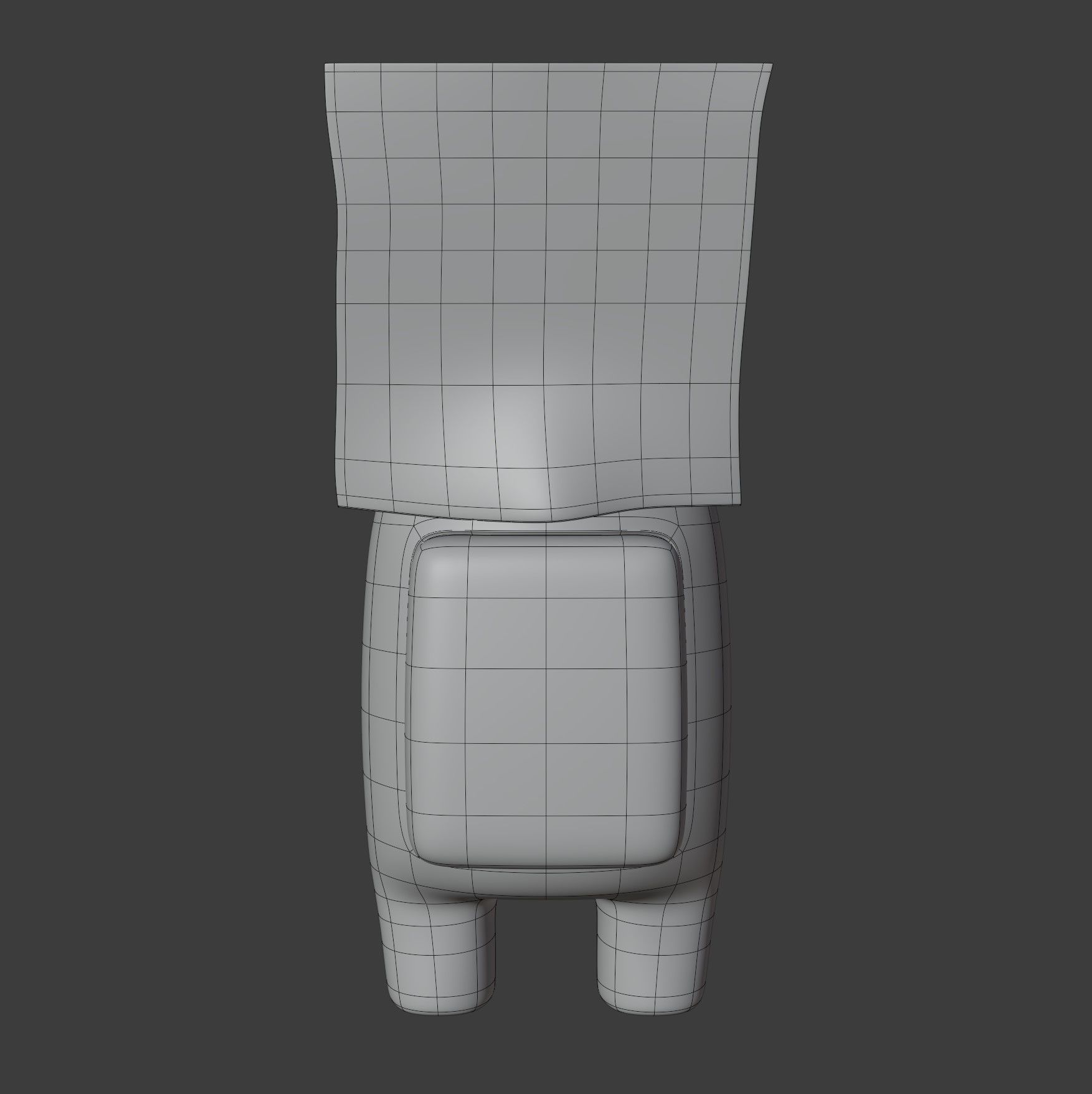 Among Us Spooky Paper Bag Character 3D model_13