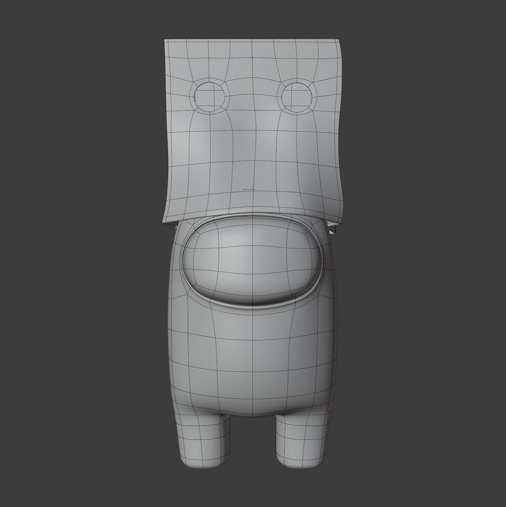 Among Us Spooky Paper Bag Character 3D model_9