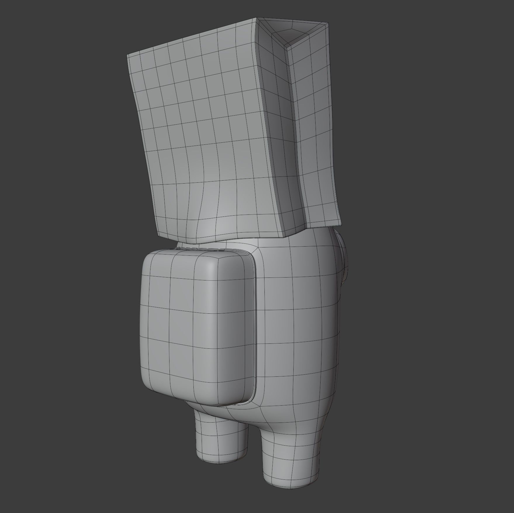 Among Us Spooky Paper Bag Character 3D model_14