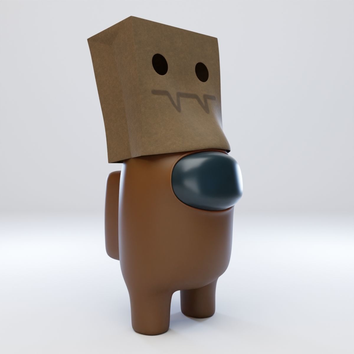 Among Us Spooky Paper Bag Character 3D model_8