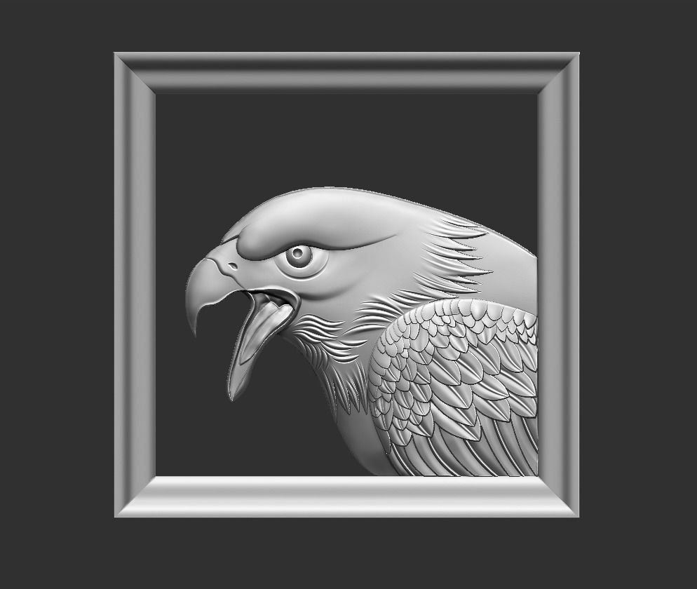 eagle in frame 3D print model_2