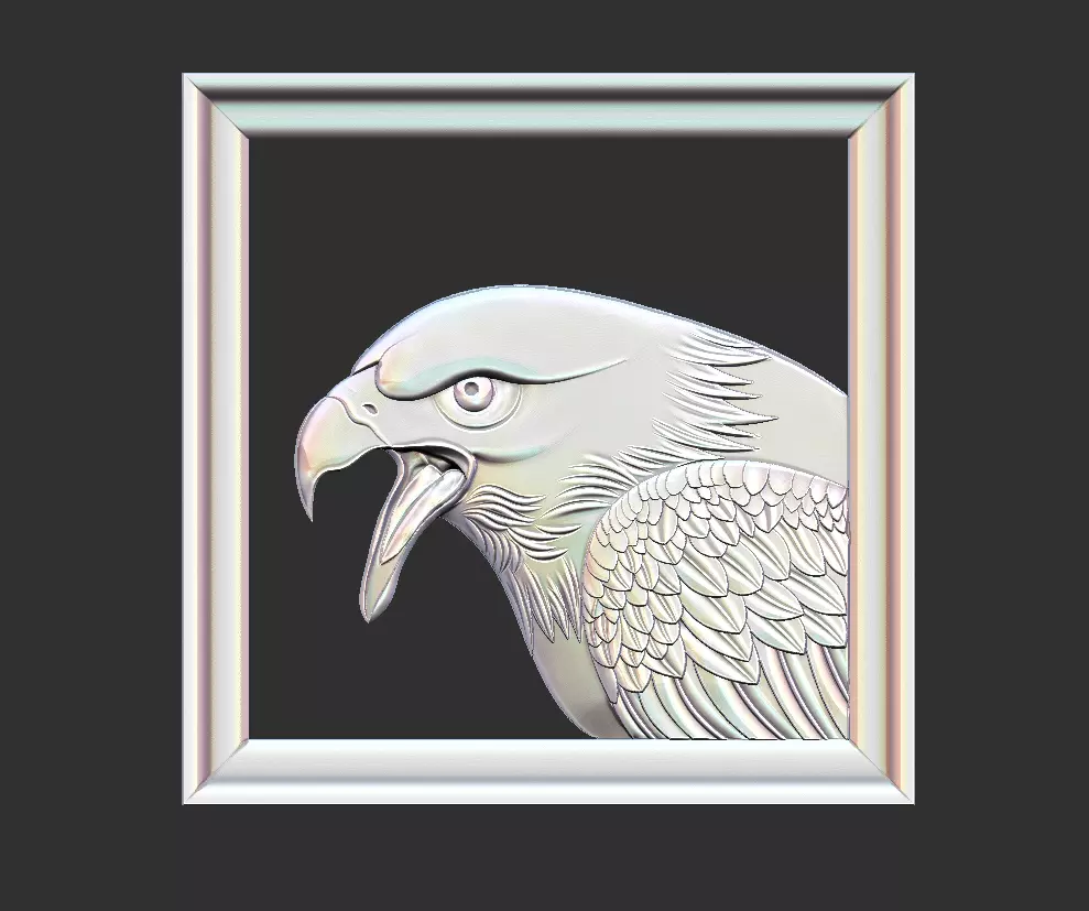eagle in frame 3D print model_0