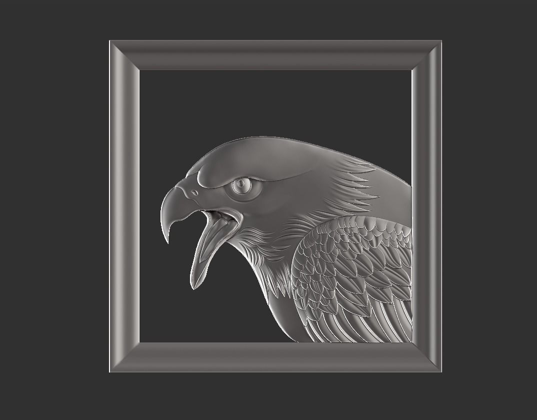 eagle in frame 3D print model_3