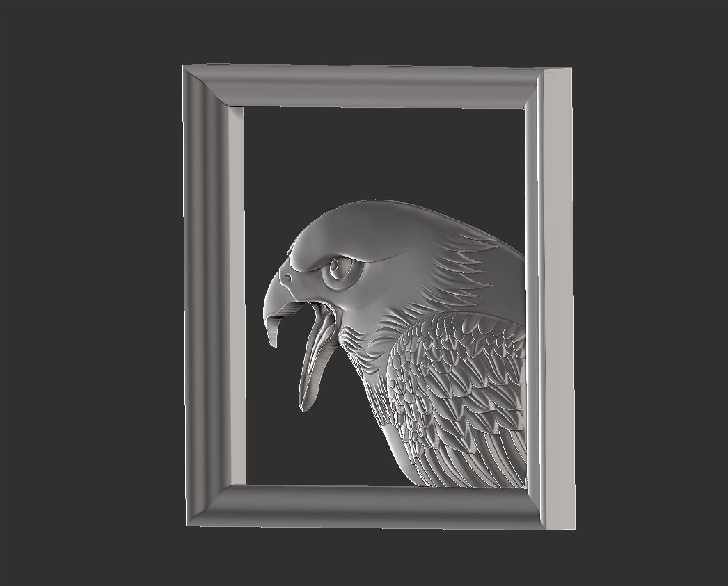 eagle in frame 3D print model_4