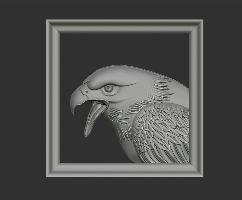 eagle in frame 3D print model_1