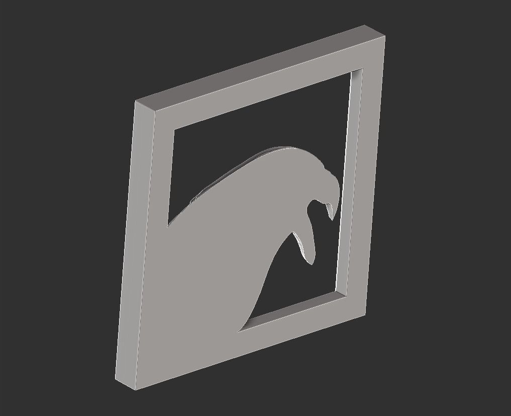 eagle in frame 3D print model_7