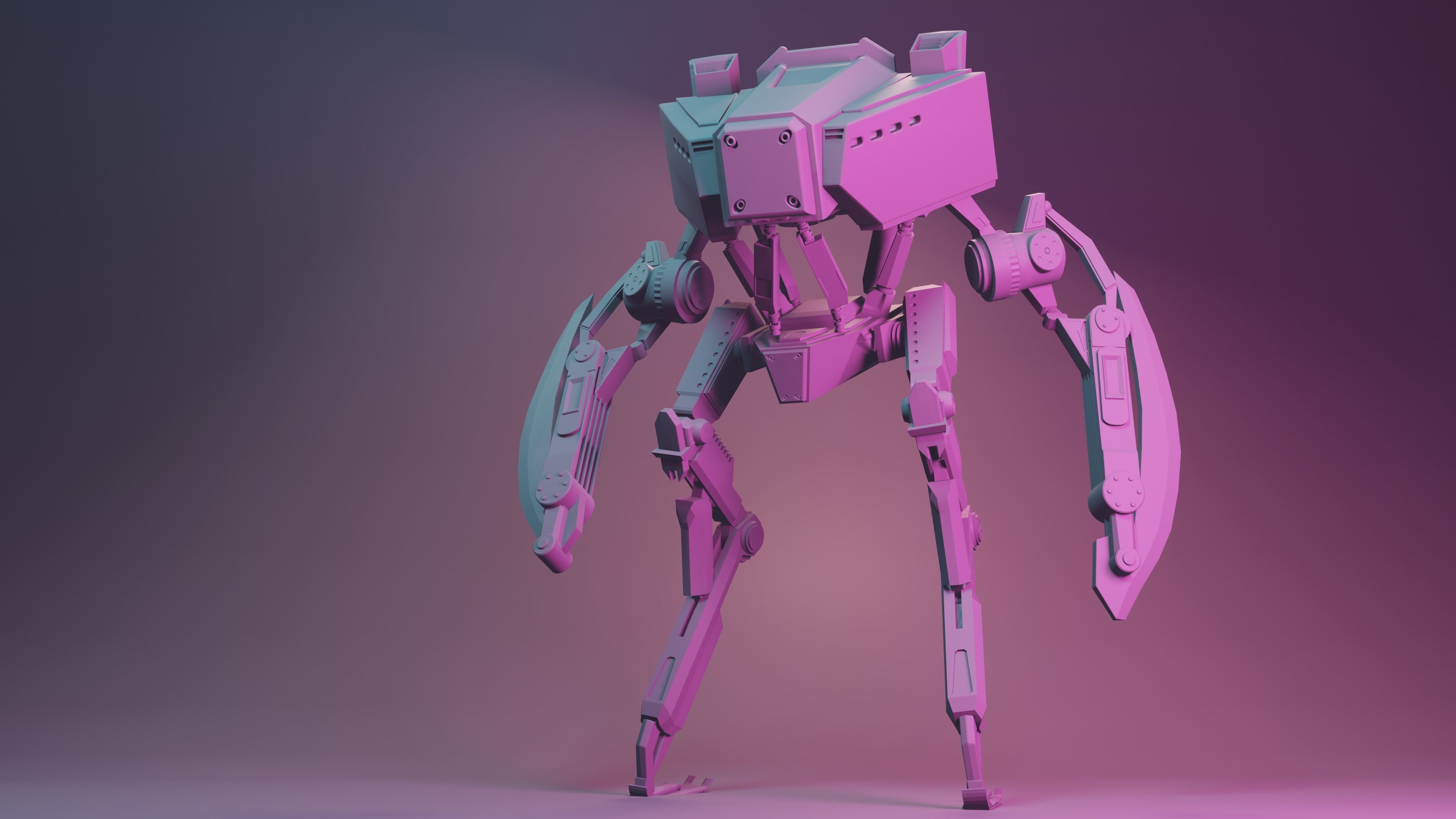 3D warrior mecha  Free 3D model_1
