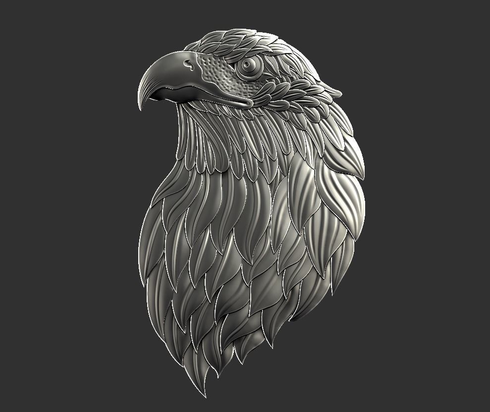 eagle head 3D print model_4