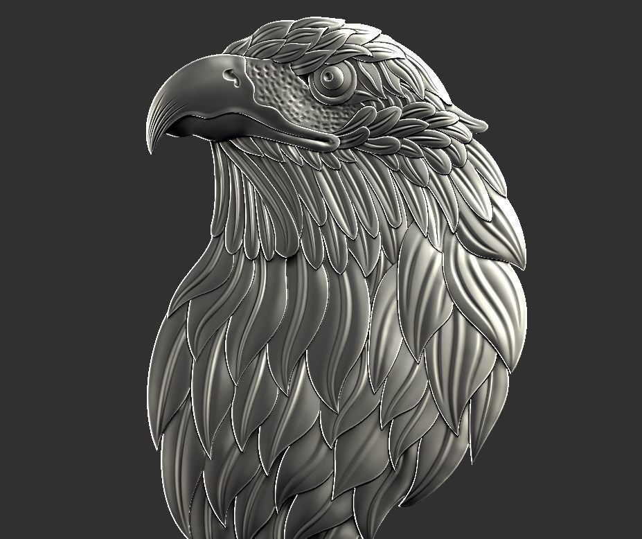 eagle head 3D print model_9