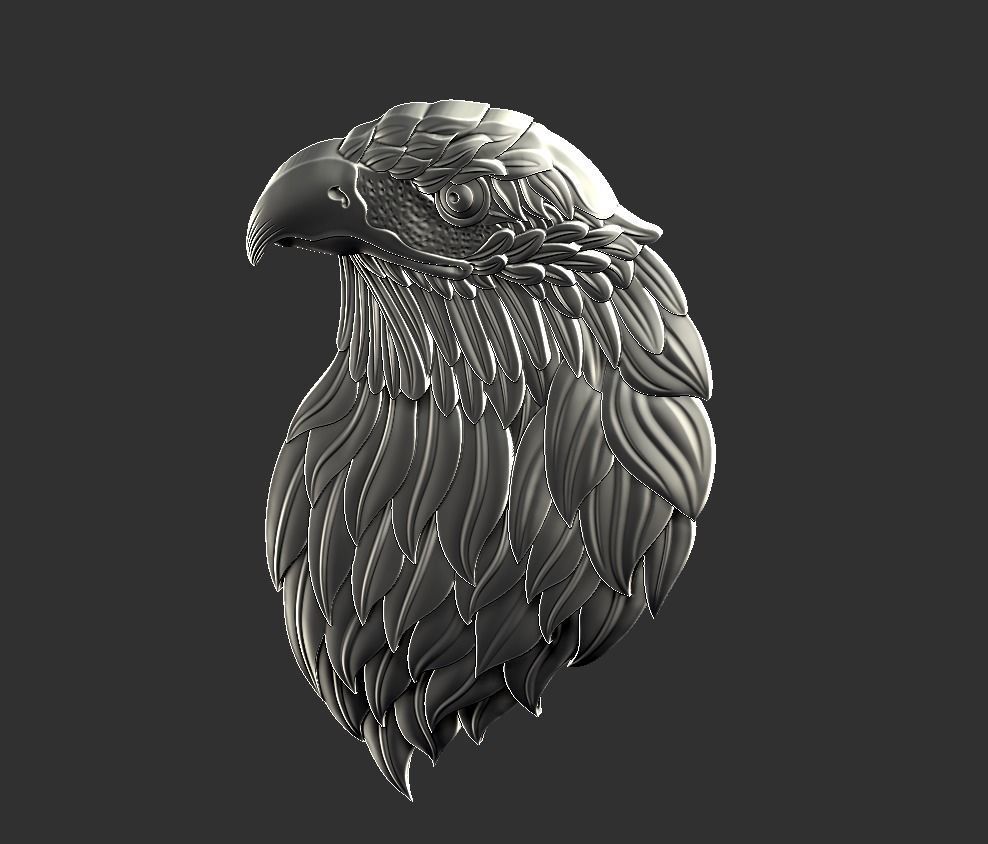 eagle head 3D print model_5