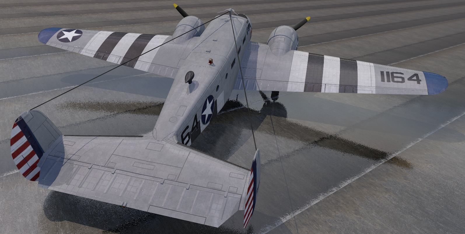 Beechcraft Model-18 C-45 Expeditor 3D model_11